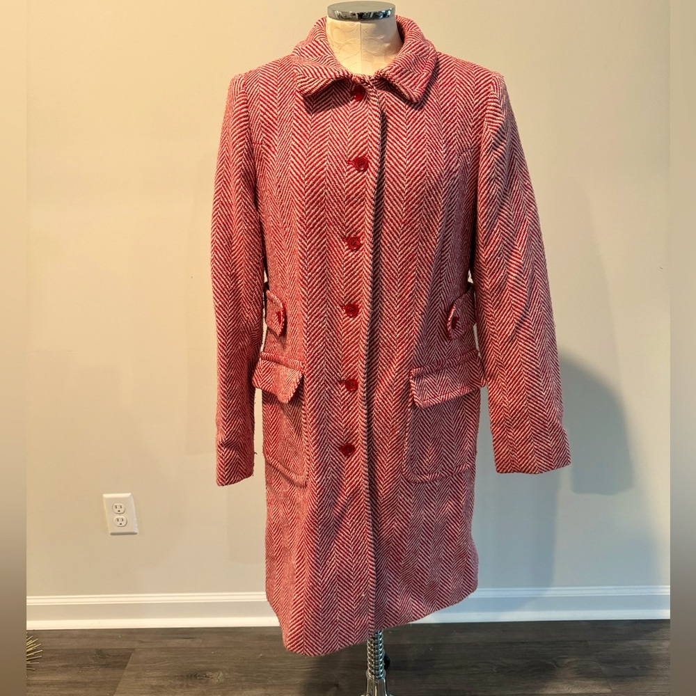 Red and White Striped Coat